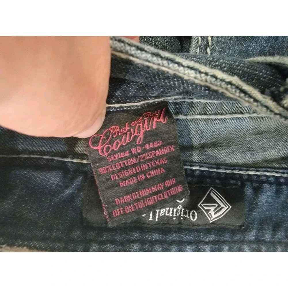 Rock & Roll Cowgirl jeans Original Low Rise embellished thick stitch Womens‎ 28